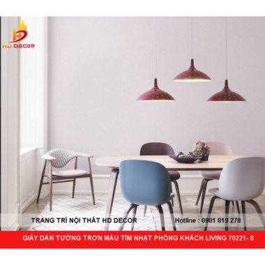 GIẤY DÁN TƯỜNG TRƠN MÀU TÍM NHẠT PHÒNG KHÁCH LIVING 70221-8