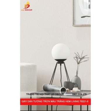 GIẤY DÁN TƯỜNG TRƠN MÀU TRẮNG KEM LIVING 70221-3