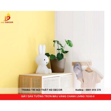 GIẤY DÁN TƯỜNG TRƠN MÀU VÀNG CHANH LIVING 70249-9 
