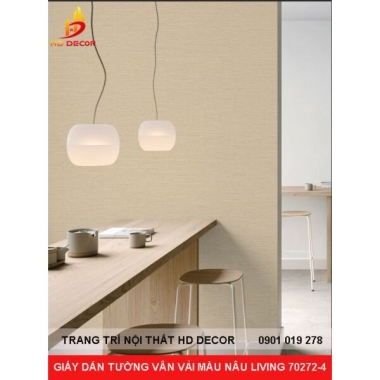 GIẤY DÁN TƯỜNG VÂN VẢI MÀU NÂU LIVING 70272-4