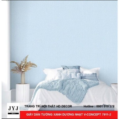 GIẤY DÁN TƯỜNG XANH DƯƠNG NHẠT V-CONCEPT 7911-2 
