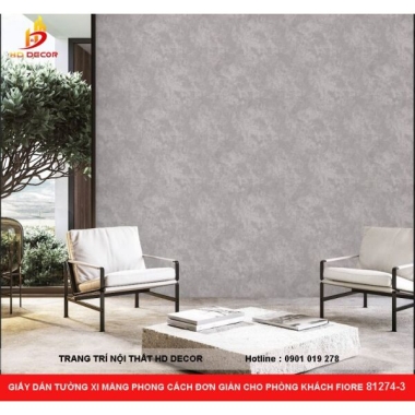 GIẤY DÁN TƯỜNG XI MĂNG PHONG CÁCH ĐƠN GIẢN CHO PHÒNG KHÁCH FIORE 81274-3