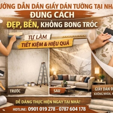 HƯỚNG DẪN CÁCH DÁN GIẤY DÁN TƯỜNG TẠI NHÀ ĐÚNG CÁCH - ĐẸP, BỀN . KHÔNG BONG TRÓC 