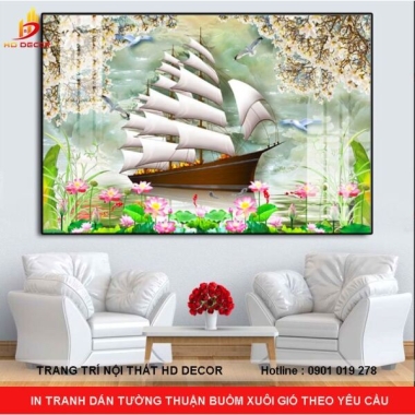 IN TRANH DÁN TƯỜNG THUẬN BUỒM XUÔI GIÓ THEO YÊU CẦU 