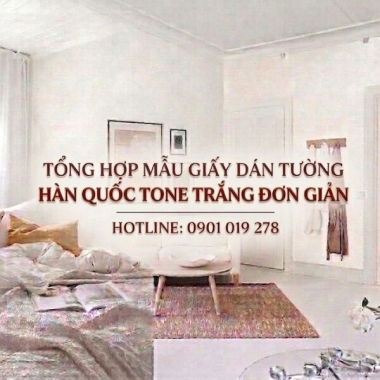 MẪU GIẤY DÁN TƯỜNG  HÀN QUỐC TONE TRẮNG ĐƠN GIẢN 