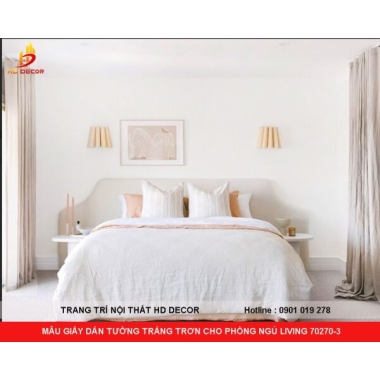 MẪU GIẤY DÁN TƯỜNG TRẮNG TRƠN CHO PHÒNG NGỦ LIVING 70270-3