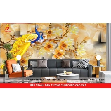 MẪU TRANH DÁN TƯỜNG CHIM CÔNG CAO CẤP 