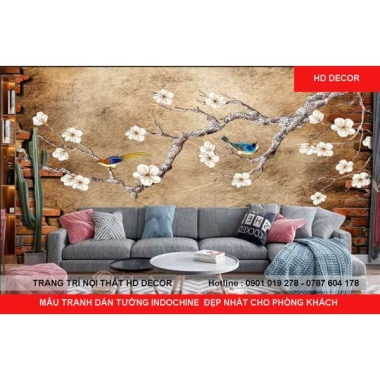 MẪU TRANH DÁN TƯỜNG INDOCHINE ĐẸP NHẤT CHO PHÒNG KHÁCH 