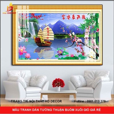 MẪU TRANH DÁN TƯỜNG THUẬN BUỒM XUÔI GIÓ GIÁ RẺ 