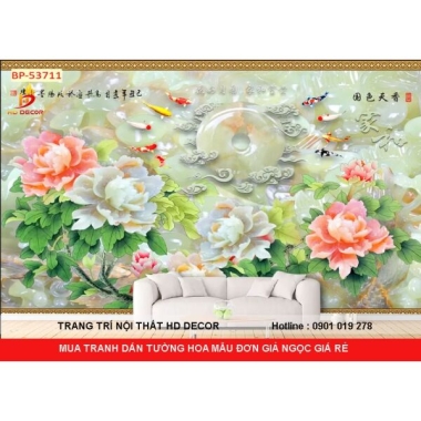 MUA TRANH DÁN TƯỜNG HOA MẪU ĐƠN GIẢ NGỌC GIÁ RẺ