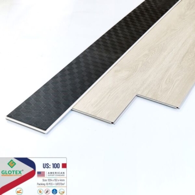 SÀN NHỰA GLOTEX HÈM  KHÓA ĐẾ CAO SU US 100 