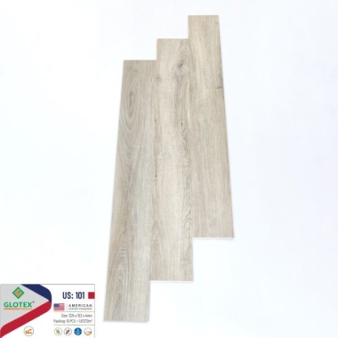 SÀN NHỰA HÈM KHÓA ĐẾ CAO SU VÂN GỖ MÀU US 101 