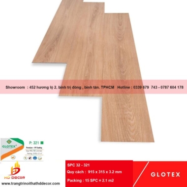 SÀN NHỰA  HÈM KHÓA  GLOTEX 3.2 mm  SPC 32 - 321 