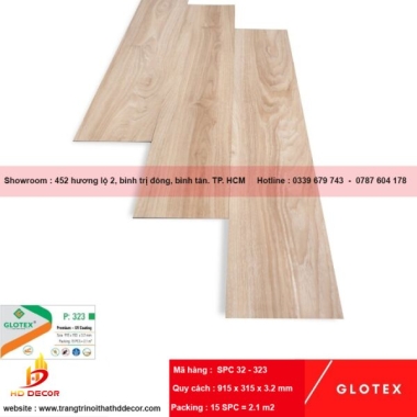 SÀN NHỰA HÈM KHÓA GLOTEX 3.2 mm SPC 32 - 323 