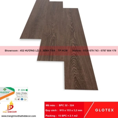SÀN NHỰA  HÈM KHÓA GLOTEX 3.2 mm SPC 32 - 324 