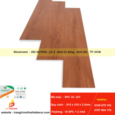 SÀN NHỰA  HÈM  KHÓA GLOTEX 3,2mm SPC 32 - 327 