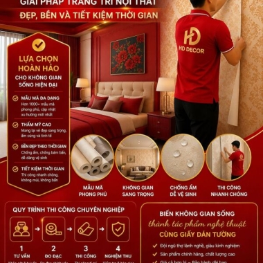 THI CÔNG GIẤY DÁN TƯỜNG 