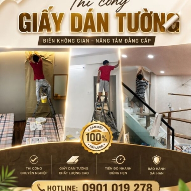 THI CÔNG GIẤY DÁN TƯỜNG GIÁ RẺ