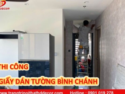 THI  CÔNG GIẤY DÁN TƯỜNG MẪU TRƠN GIÁ RẺ QUẬN BÌNH CHÁNH 