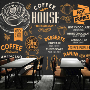 THI CÔNG TRANH DÁN TƯỜNG CAFE