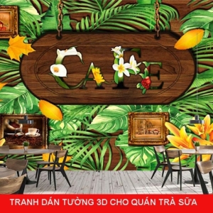 THI CÔNG TRANH DÁN TƯỜNG QUÁN TRÀ SỮA