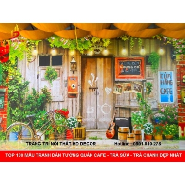 TOP + 100 MẪU TRANH DÁN TƯỜNG QUÁN CAFE - TRÀ SỮA - TRÀ CHANH ĐẸP NHẤT 