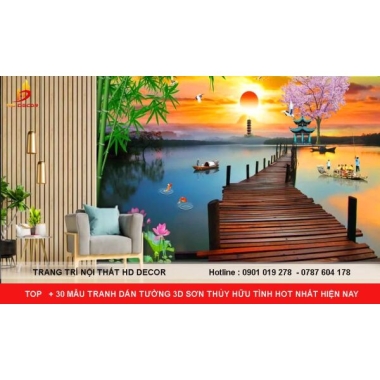 TOP + 30 MẪU TRANH DÁN TƯỜNG 3D SƠN THỦY HỮU TÌNH HOT NHẤT HIỆN NAY 