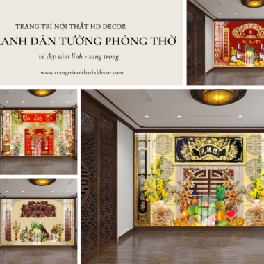 TOP + 36 MẪU TRANH DÁN TƯỜNG PHÒNG THỜ ĐẸP NHẤT 