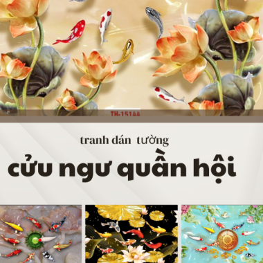 TOP + 38 MẪU TRANH DÁN TƯỜNG CỬU NGƯ QUẦN HỘI ĐẸP  NHẤT HIỆN NAY 