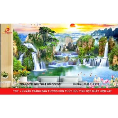 TOP + 45 MẪU TRANH DÁN TƯỜNG SƠN THỦY HỮU TÌNH ĐẸP NHẤT HIỆN NAY 