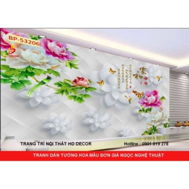 TRANH 3D-5D-8D GIẢ NGỌC HOA MẪU ĐƠN 