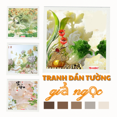 TRANH DÁN TƯỜNG 3D- 5D - 8D GIẢ NGỌC - TRANH DÁN TƯỜNG GIẢ NGỌC PHÒNG KHÁCH 