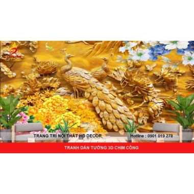 TRANH DÁN TƯỜNG 3D CHIM CÔNG 