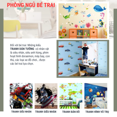 TRANH DÁN TƯỜNG 3D CHO PHÒNG NGỦ BÉ TRAI ĐẸP- GIÁ RẺ VÀ " HOT TREND " NĂM 2025 