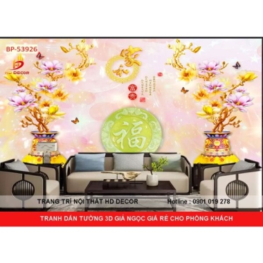 TRANH DÁN TƯỜNG 3D GIẢ NGỌC GIÁ RẺ CHO PHÒNG KHÁCH 