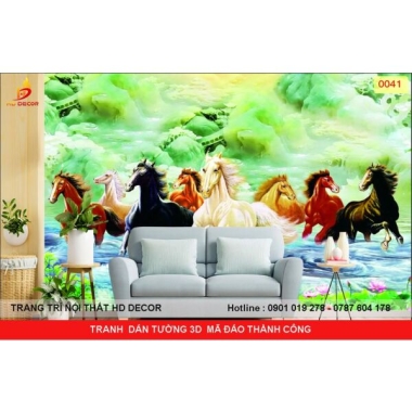 TRANH DÁN TƯỜNG 3D MÃ ĐÁO THÀNH CÔNG 