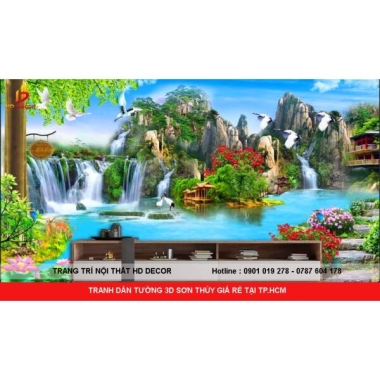 TRANH DÁN TƯỜNG 3D SƠN THỦY GIÁ RẺ 