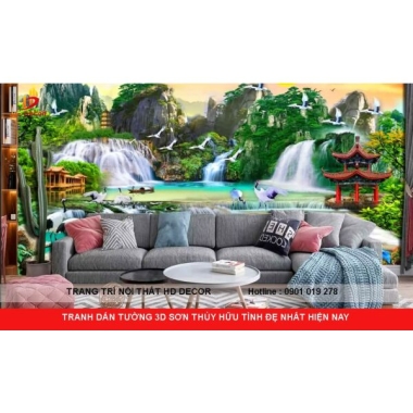 TRANH DÁN TƯỜNG 3D SƠN THỦY HỮU TÌNH ĐẸP NHẤT HIỆN NAY  TRANH DÁN TƯỜNG 3D SƠN THỦY HỮU TÌNH ĐẸP NHẤT HIỆN NAY