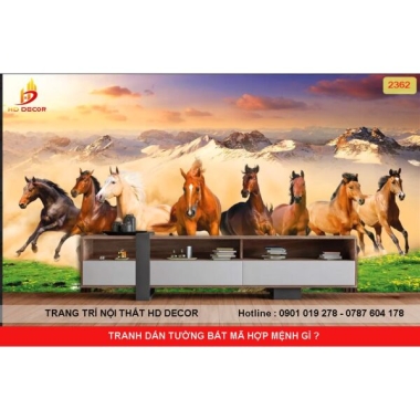 TRANH DÁN TƯỜNG BÁT MÃ HỢP MỆNH GÌ ? 