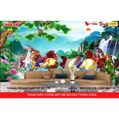 TRANH DÁN TƯỜNG BÁT MÃ MÃ ĐÁO THÀNH CÔNG 