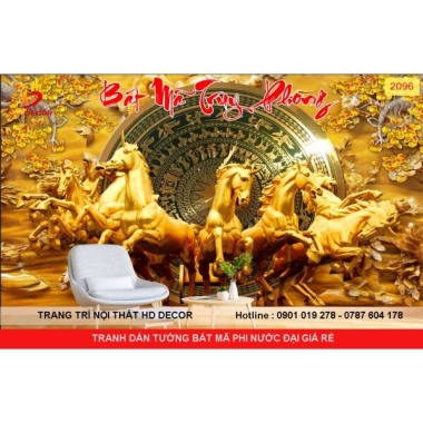 TRANH DÁN TƯỜNG BÁT MÃ PHI NƯỚC ĐẠI GIÁ RẺ