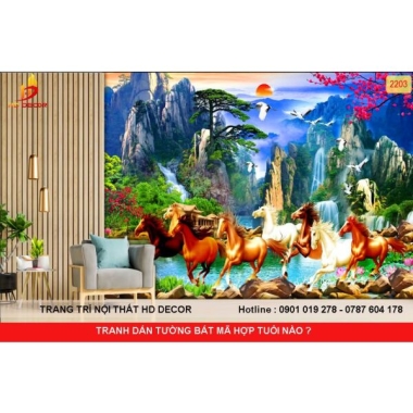 TRANH DÁN TƯỜNG BÁT MÃ THÀNH CÔNG HỢP TUỔI NÀO ?  