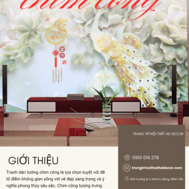 TRANH DÁN TƯỜNG CHIM CÔNG - BIỂU TƯỢNG CHO SỰ SANG TRỌNG VÀ THỊNH VƯỢNG 