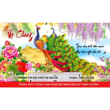 TRANH DÁN TƯỜNG CHIM CÔNG ĐẸP MANG ĐẾN SỰ THỊNH VƯỢNG 