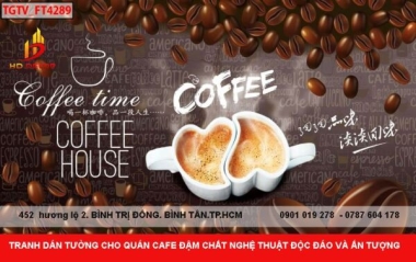 TRANH DÁN TƯỜNG CHO QUÁN CAFE ĐẬM CHẤT NGHỆ THUẬT ĐỘC ĐÁO VÀ ẤN TƯỢNG 
