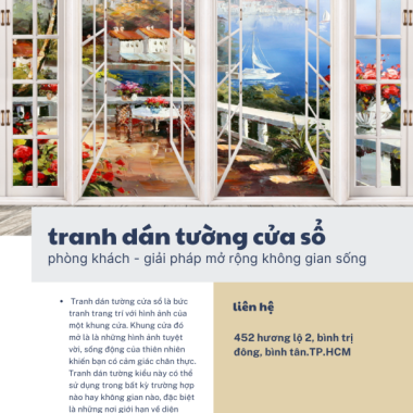 TRANH DÁN TƯỜNG CỬA SỔ 3D CHO PHÒNG KHÁCH - GIẢI PHÁP MỞ RỘNG KHÔNG GIAN SỐNG TUYỆT VỜI