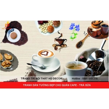TRANH DÁN TƯỜNG ĐẸP CHO QUÁN CAFE - TRÀ SỮA 