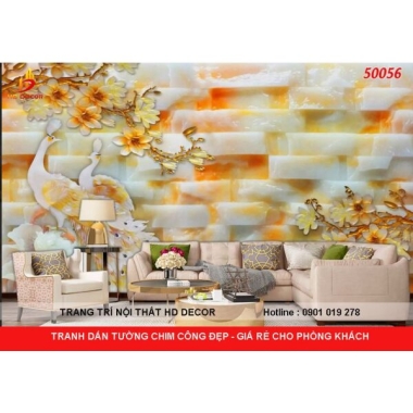 TRANH DÁN TƯỜNG GIẢ NGỌC CHIM CÔNG GIÁ RẺ TẠI TP.HCM