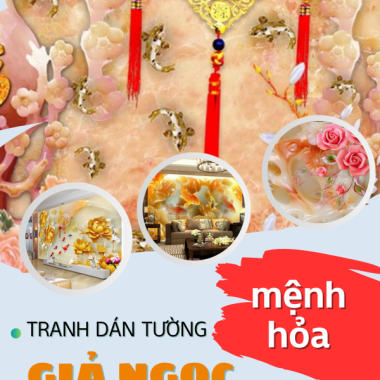 TRANH DÁN TƯỜNG GIẢ NGỌC CHO NGƯỜI MỆNH HỎA