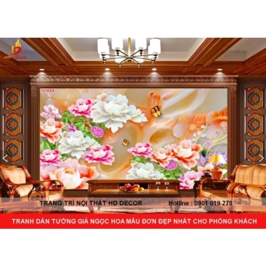 TRANH DÁN TƯỜNG GIẢ NGỌC GIÁ RẺ ĐẸP NHẤT CHO PHÒNG KHÁCH 